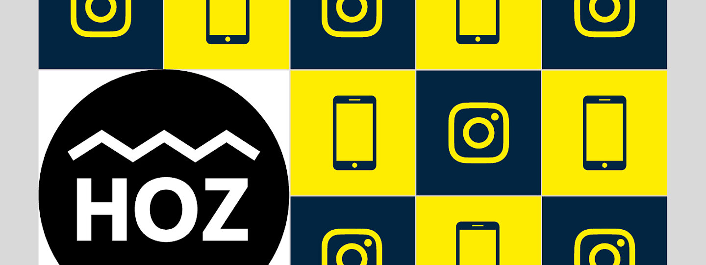 Grafik mit den Logos des HOZ und Instagram.